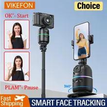 ヴィケフォン 360 スマート自動顔追跡ジンバルスタビライザー自撮り棒三脚カメラモバイルスマートフォン用ジェスチャーコントロール付き