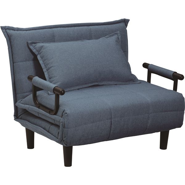 ソファ ソファベッド 折り畳み ファブリック 幅約100cm BU ブルー