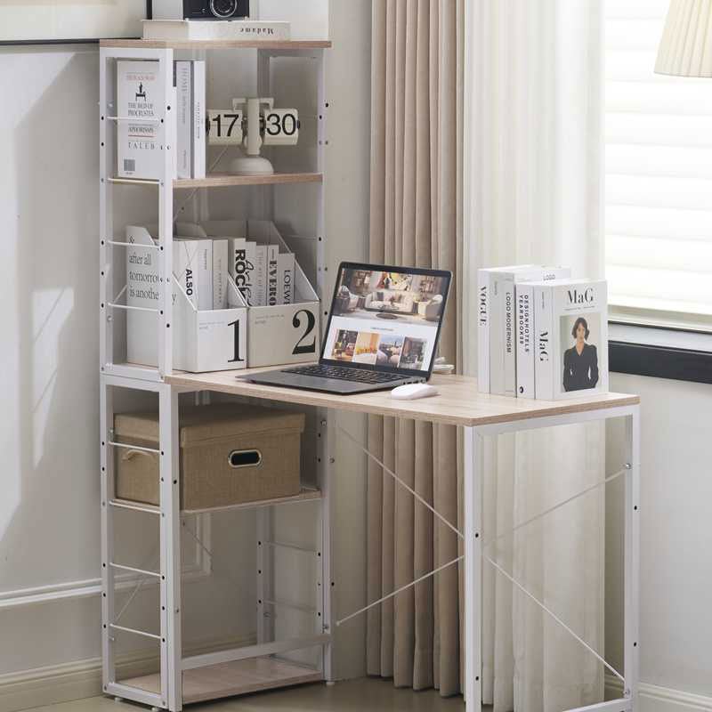 【国内発送】563WF301556MAA set 【木目調 ホワイト】一体分離多用型パソコンデスク パソコンデスク ラック付き デスク ワークデスク 木製 学習デスク