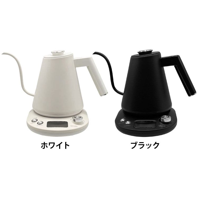 電気ケトル 温度調節 1L 温度調節機能付き グースネックケトル KTK-378 (D) メガ割