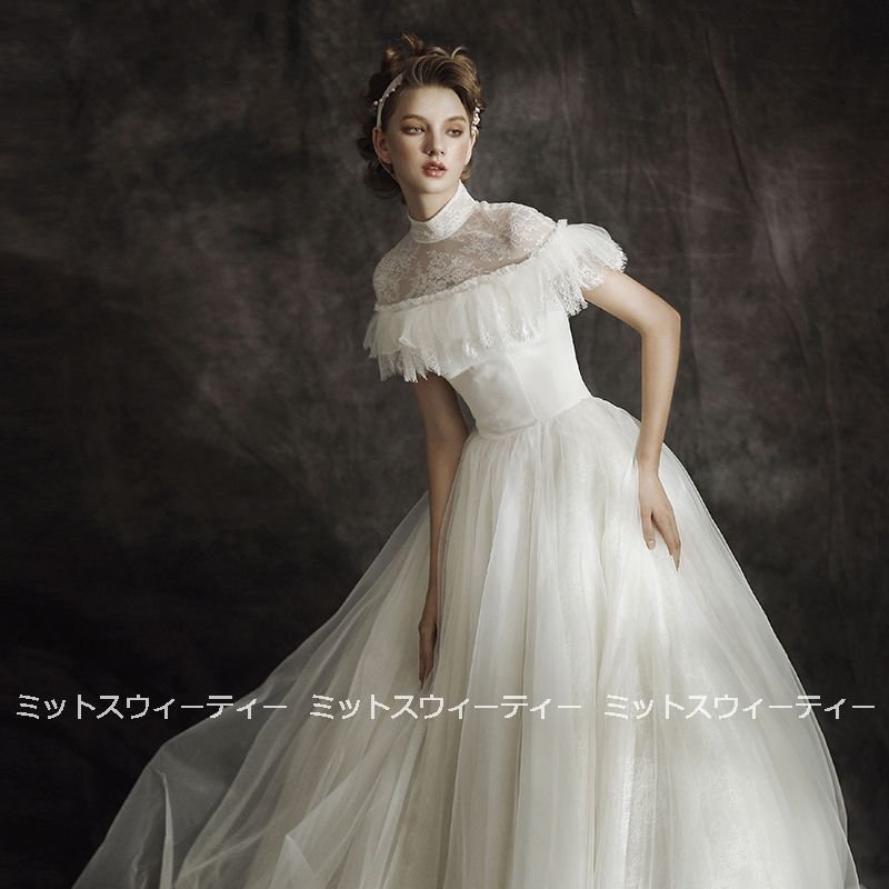 ウェディングドレス 花嫁 二次会 ウエディングドレス 結婚式 ロングドレス Aライン チュール 海外