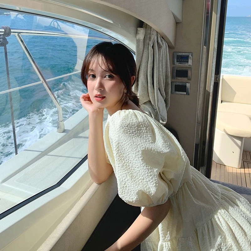 スーパーフェアリードレス 女の子用ミドル丈甘くて可愛いパフスリーブプリンセスドレス 6,514円