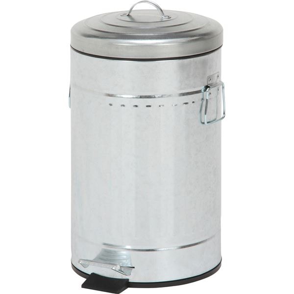 スチール ラウンドペダルペール 12L ガルバナイズ