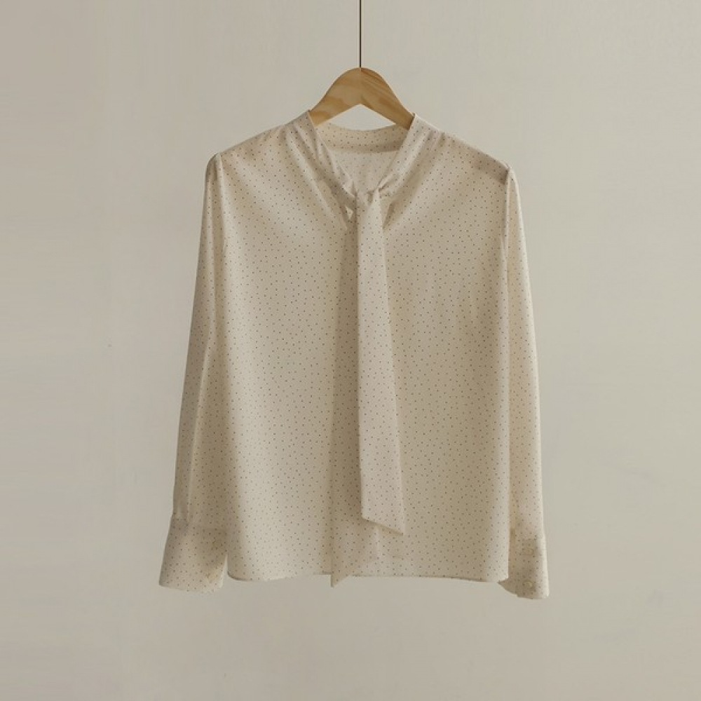 [ELYSIA] ニードルドット柄タイブラウス