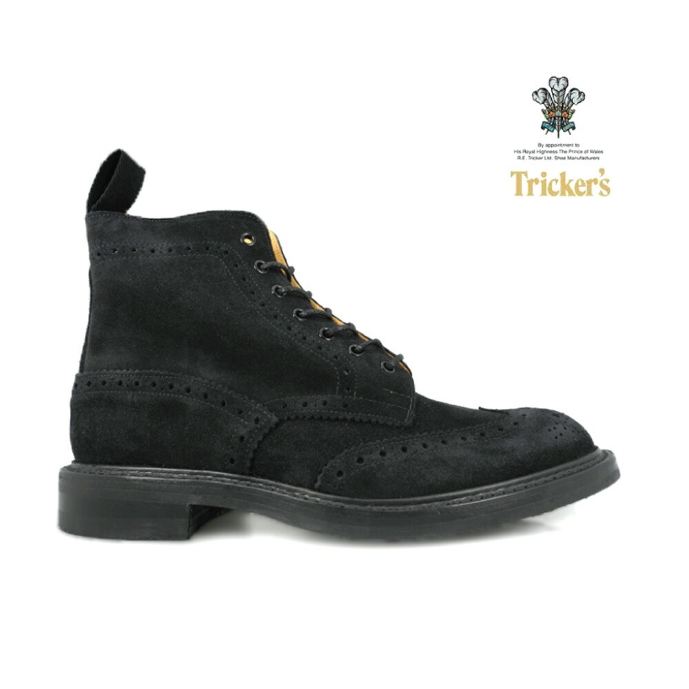 トリッカーズ カントリーブーツ メンズ ダイナイトソール ブラック 黒 リペロ スエード TRICKER S MALTON COUNTRY BOOT M2508 BLACK REPELLO SUED