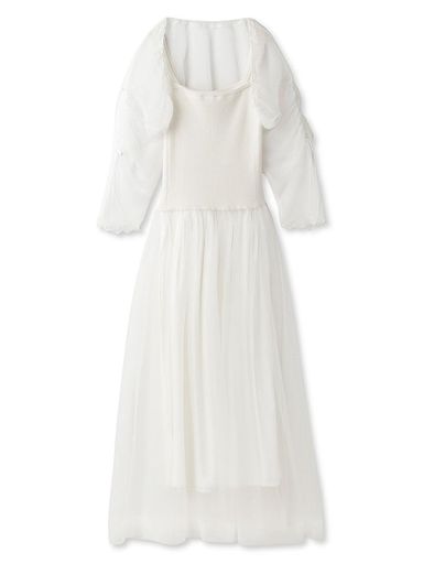 シャーリングボレロニットワンピース SWNO241109 レディース WHT