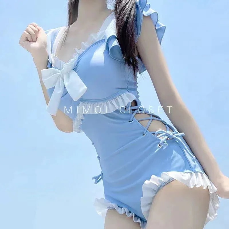 Swankiss 水着 地雷 フリル 水色 Swankiss 水着 地雷 フリル 水色 | 店内全品送料無料 - 水着