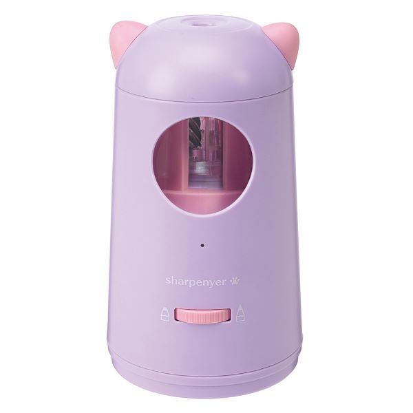 （まとめ買い）デビカ えんぴつけずり シャープニャー ネコ耳付きキュートな充電式鉛筆削り パープル 043748 [x3]