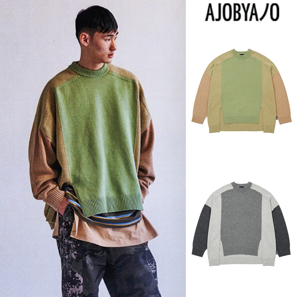 【AJO AJOBYAJO】 Tri Color Mixed Sweater