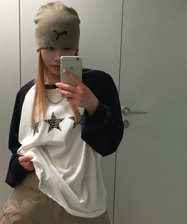 Leopard star raglan t-shirt [2color] 4,817円