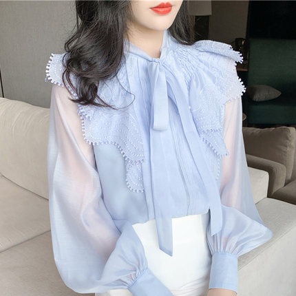 ボウタイフリルブラウス トップス シャツ ブラウス 袖あり 長袖 レース フリル リボン かわいい 大人可愛い きれいめ シンプル カジュアル 大人 上品 おしゃれ お洒落 大人可愛い 大人女子 5,573円