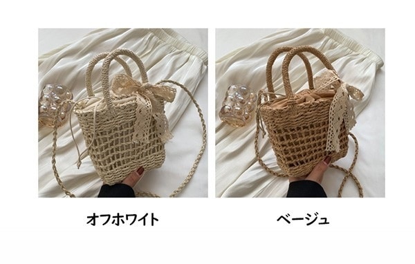 バッグショルダーバッグハンドバッグ ビーチ ママ カゴバック ショルダー 巾着 バッグ ママバ レディース かごバッグ かわいい 2way 大容量 カゴバッグ 斜めがけ 夏 バスケット おしゃれ 軽い
