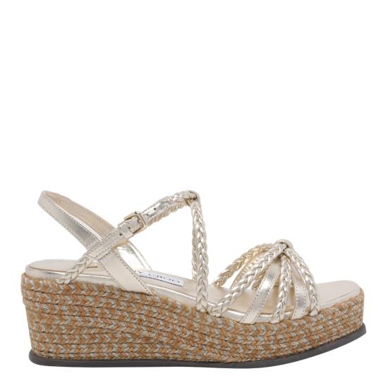 JIMMY CHOO Women Sandals NYRA 60 ZKTSOFT GOLD MIX Gold