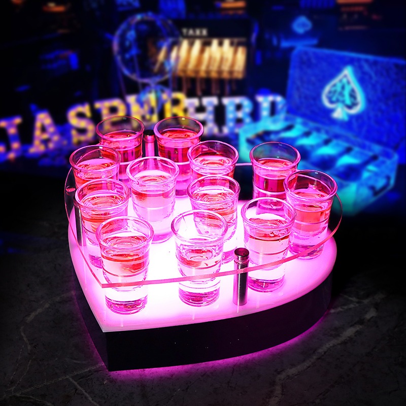 Led Lid Luminousアクハート型カップホルダーバーktvスペシャルブレットカップホルダーワンマップカクテルワインrack