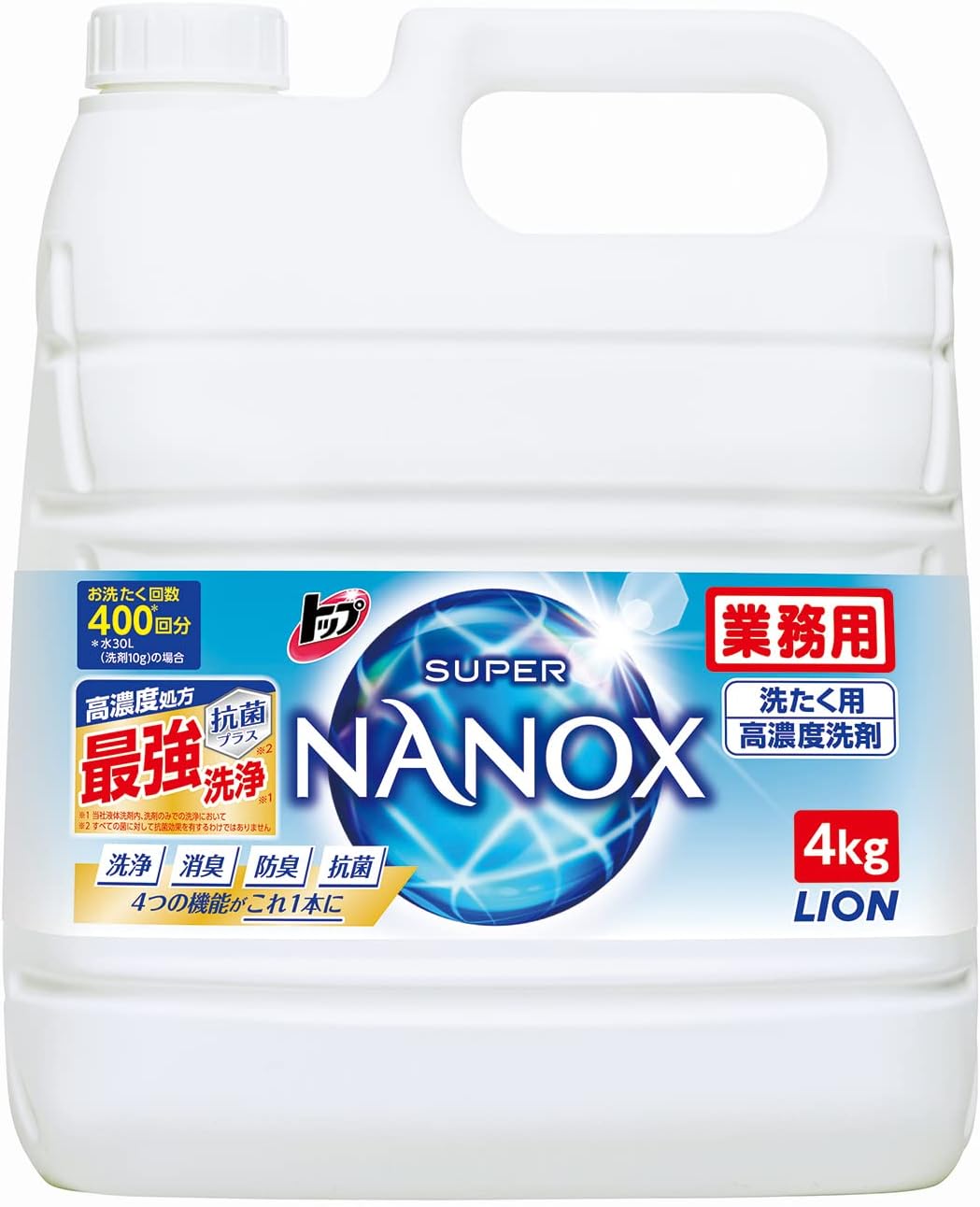 ナノックス(NANOX) 【業務用 大容量】蛍光剤無配合 洗濯洗剤 液体 4kg つめかえ用大容量(4ｋｇ) クリスタルソープ