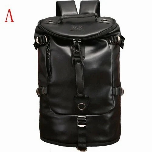 大型バックパック メンズ レディース 高品質PUレザー＆キャンバス素材 28cm×48cm×28cm 38L 大容量 軽量 防水 アウトドア 通学 旅行用 全9色 b80