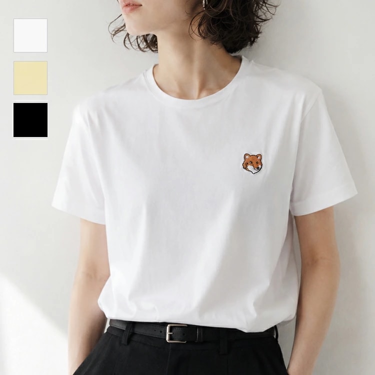 Tシャツ レディース 半袖 ブランド おしゃれ 刺繍 ワンポイント フォックスヘッド レギュラー PW00113KJ7026