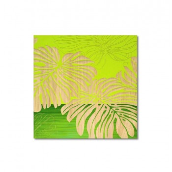 ウッド スカルプチャー アート「ワイルド モンステラ」 GR+NP SA-15084