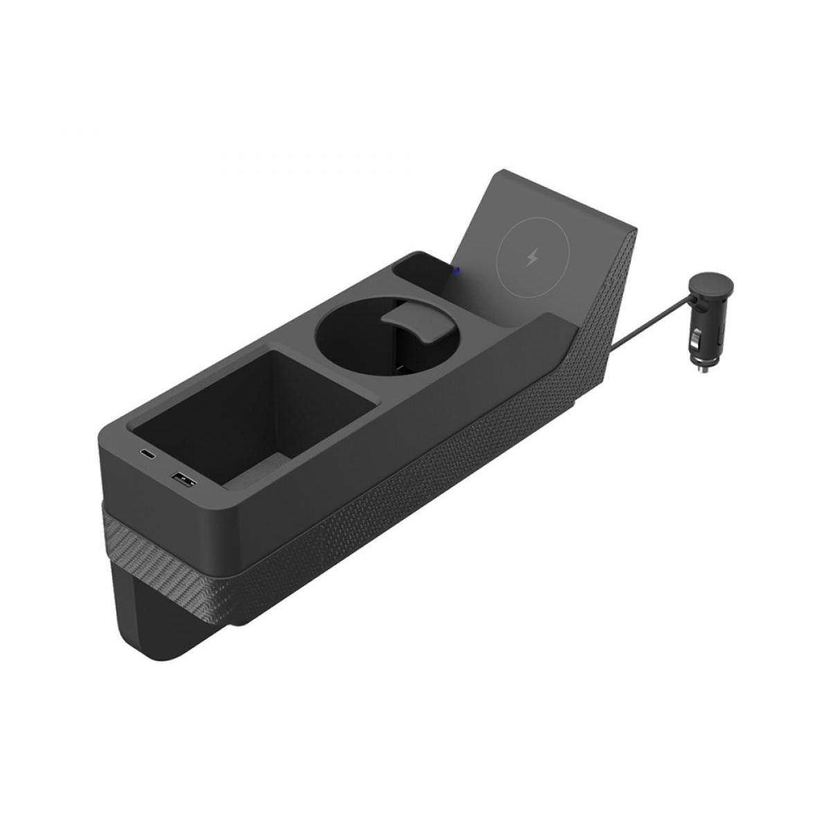 カシムラ ワイヤレス充電 オーガナイザー KW-40 DC電源式 12V/24V車兼用 車用品 収納ポケット ドリンクホルダー