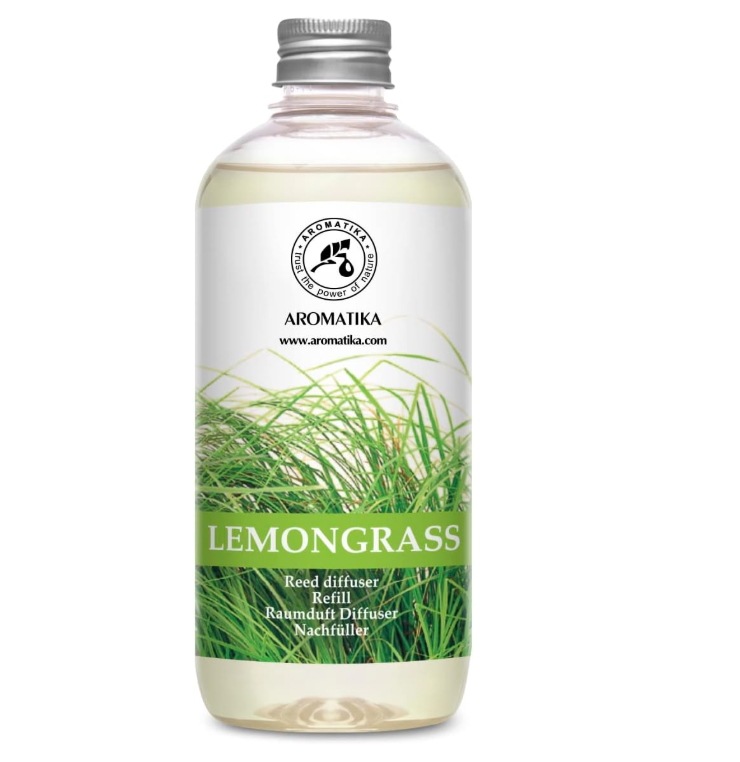 リードディフューザー リフィル レモングラス・500ml ・リード ディフューザー レモングラス - レモングラス エッセンシャル オイルを使用したルーム ディフューザー・空气清新剂・室内芳香剂