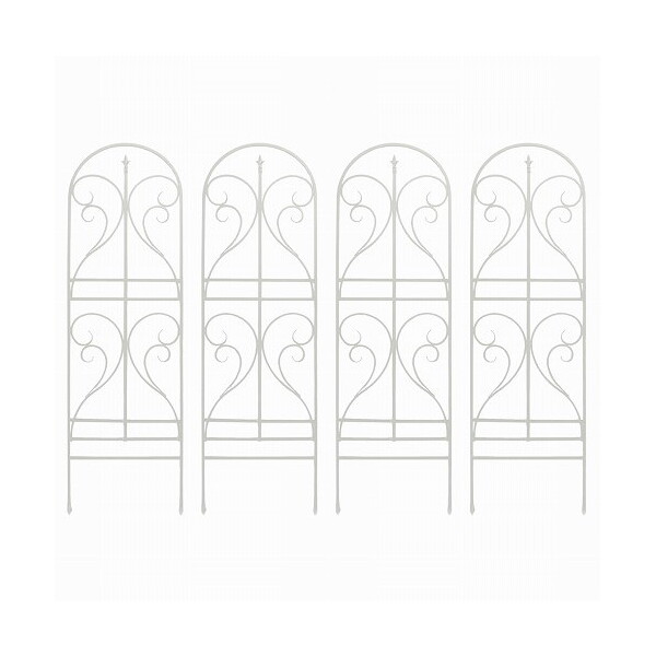 住まいスタイル IF-FN7950-4P-WHT アイアントレリス フィニアル 4枚組 ホワイト メーカー直送