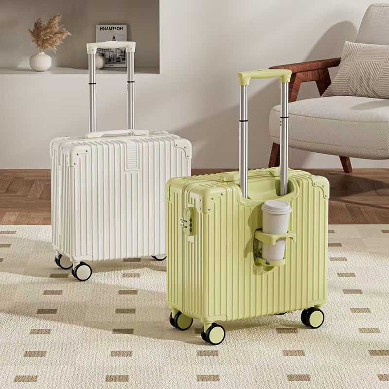 レトロな小型スーツケース 18 インチ旅行ケース 小型キャビンケース 軽量トロリーケース 短距離ユニバーサルホイール パスワードボックス