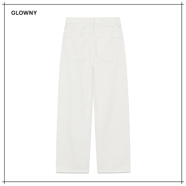 【GLOWNY】 90s HIGH RISE WIDE LEG JEANS (SHORT) (WHITE) 正規品
