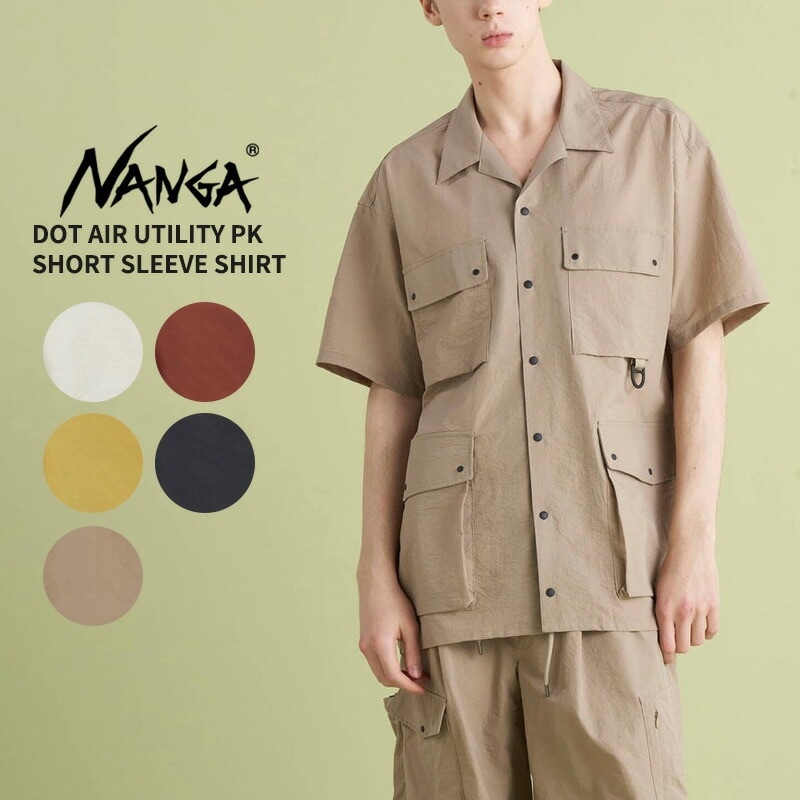 ナンガ 半袖シャツ DOT AIR UTILITY PK SHORT SLEEVE SHIRTドットエア ユーティリティーポケット ショートスリーブシャツ オープンカラーシャツ メンズ