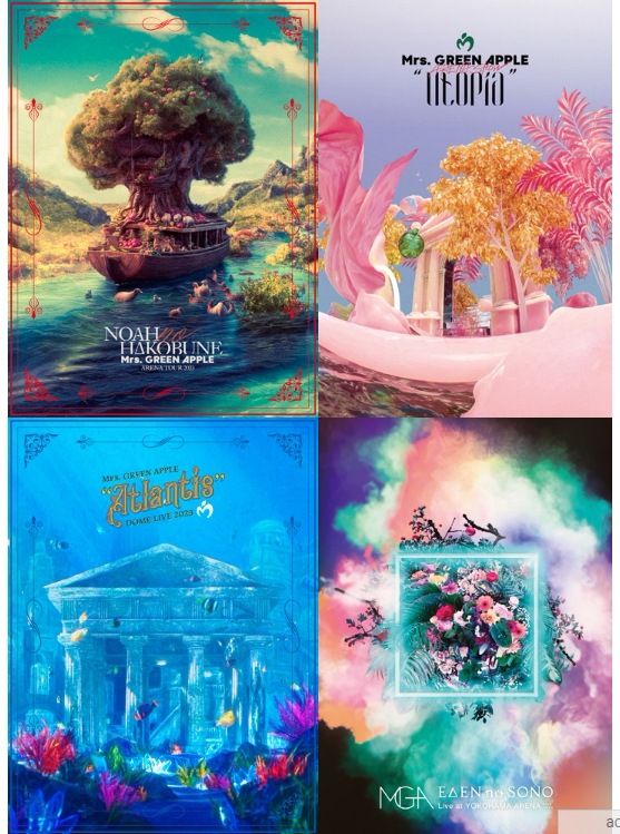 Mrs. GREEN APPLE 『Utopia』 『Atlantis』 『NOAH no HAKOBUNE』 『EDEN no SONO』 DVD/Blu-ray 4枚 4,233円