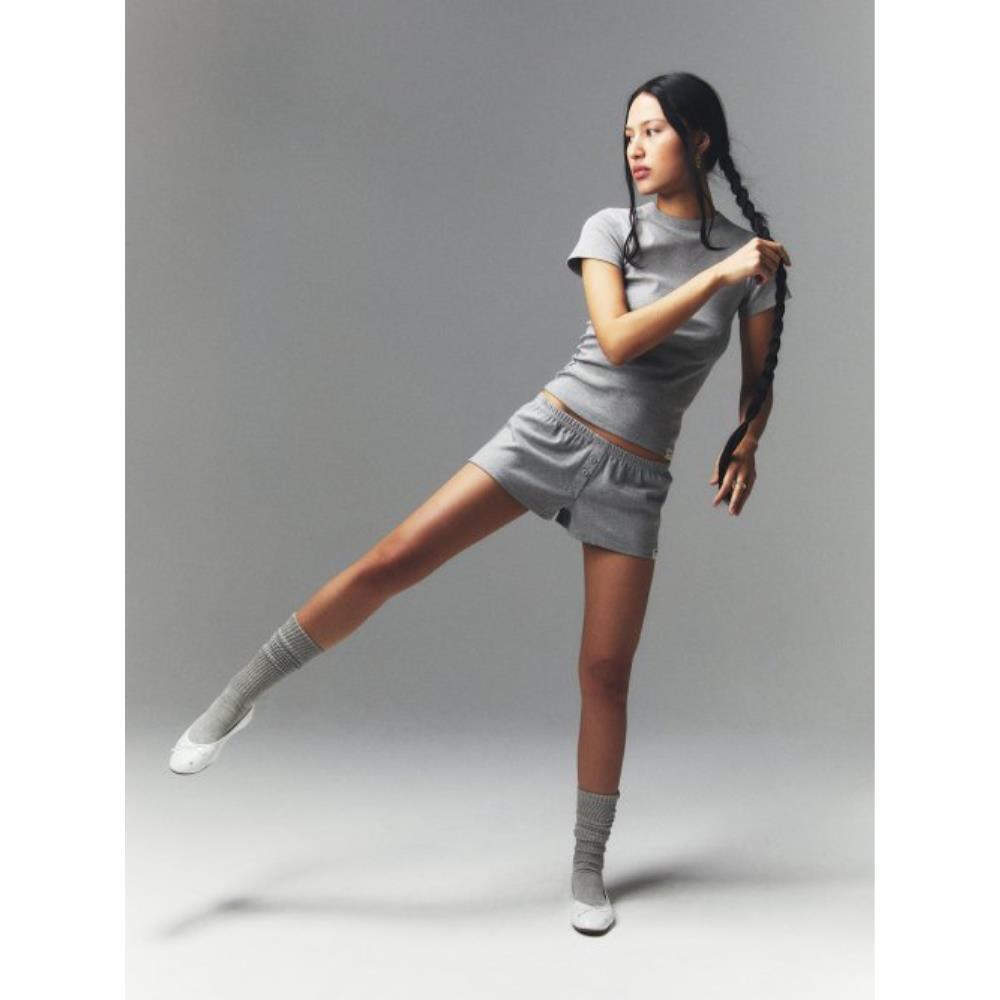 GLOWNY BUTTON FLY MINI SHORTS GRAY 23B0013 6,931円