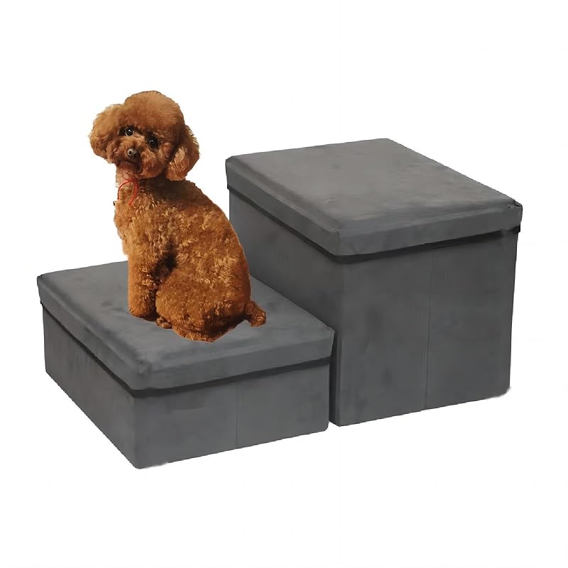 【EONKEFF】ドッグステップ犬階段2段ペット階段収納可能折りたたみ可能耐荷重20KG小型犬高齢犬猫用ステップ保護腰と脚の怪我を軽減 組み立て式ペットステップドッグスロープ階段