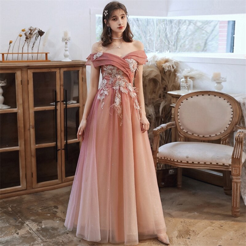 【3日で出荷】Aライン結婚式レース刺繍イブニングドレス大きいサイズ忘グラデーション眩しい肩出 8,885円
