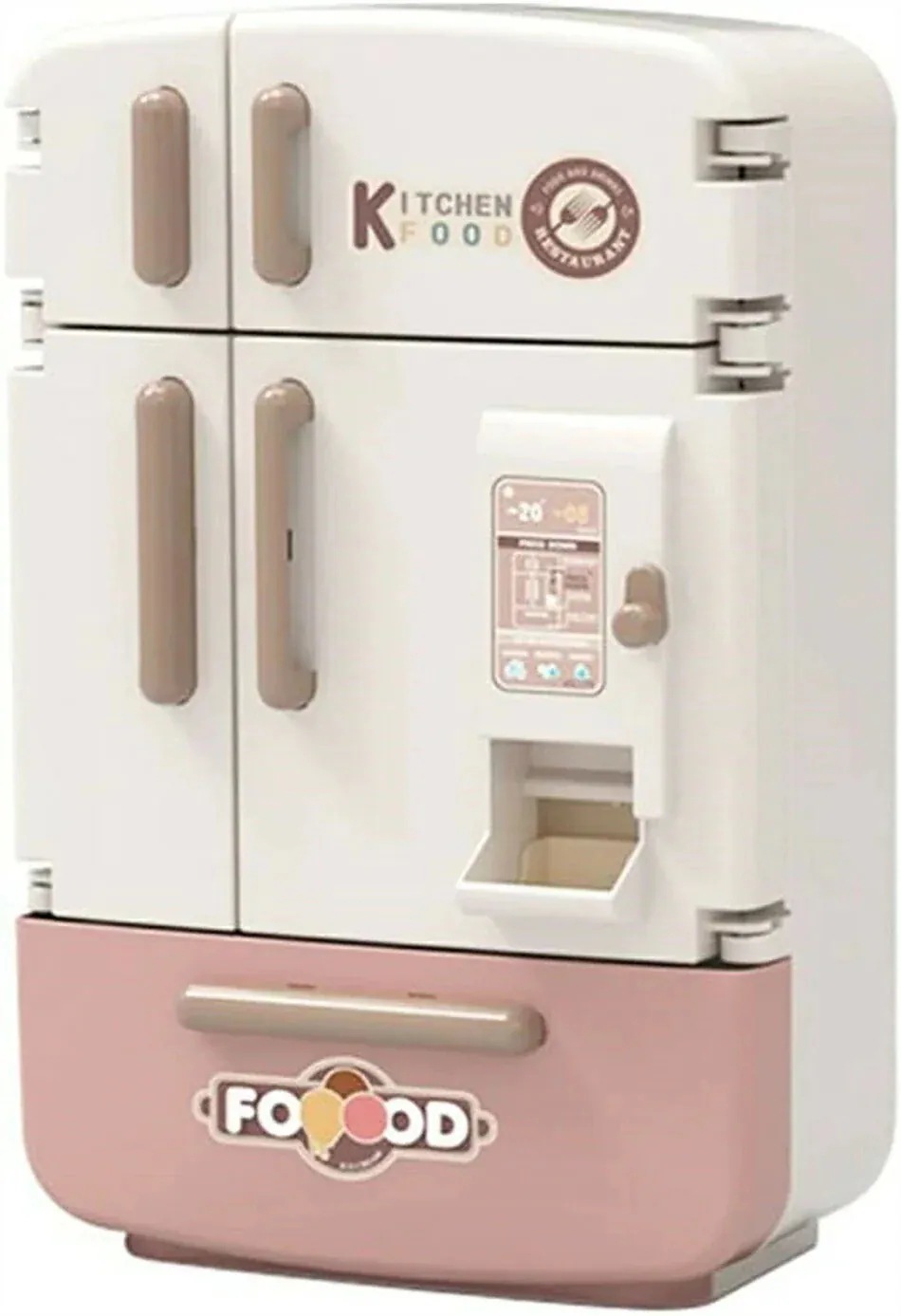 日付17点セット 4ドア左右開き 自販機機能付き おもちゃ 冷蔵庫セット ままごと リアルスプレー キューティー チルド ごっこ遊び 知育玩具 誕生日