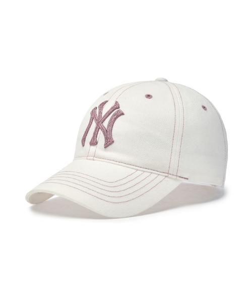 【MLB】 BASIC DENIM UNSTRUCTURED BALL CAP NY CREAM キャップ 正規品