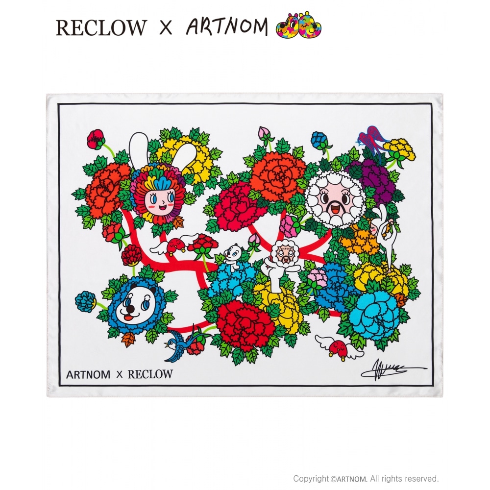RECLOW [リクロウ X アトノム] RC ブーケシルクスカーフホワイト