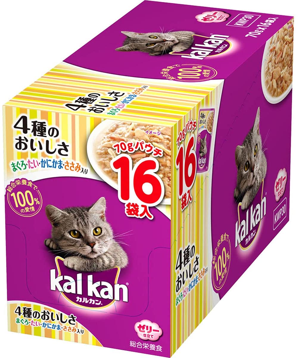 魅力的な パウチ カルカン 4種のおいしさ 70グ 成猫用 まぐろたいかにかまささみ入り キャットフード キャットフード -  flaviogimenis.com.br