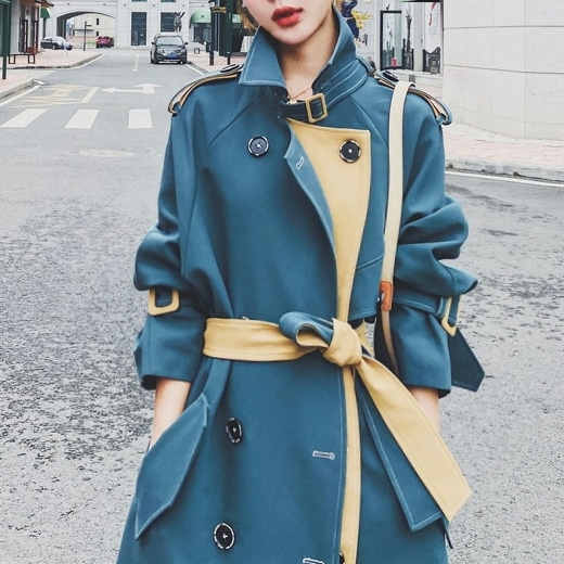 レディース アウター コート ロングコート トレンチコート 長袖 襟付き 前開き ボタン ポケット ウエストベルトかわいい 大人可愛い きれいめ シンプル 上品 おしゃれ かっこいい レトロ 2