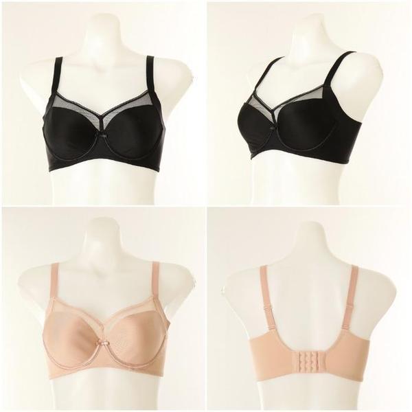 DP02 薄型パッド 胸が小さく見えるなめらかブラ 脇肉カバーブラ ヌーディーワイヤー入りニ(S45268387)