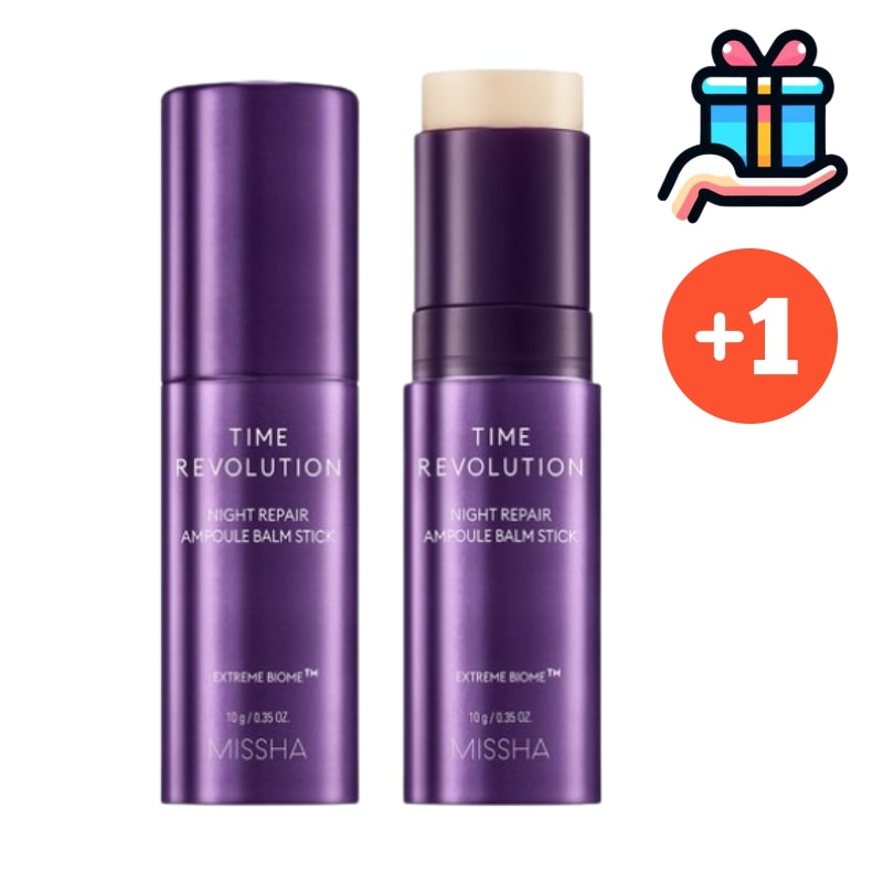 [弾力 シワ 1+1] タイム レボリューション ナイト リペア アンプル バーム スティック 10g + 10g デュアルセット 韓国コスメ 弾力 リフティング シワ 簡単 スティック型 携帯用 ス