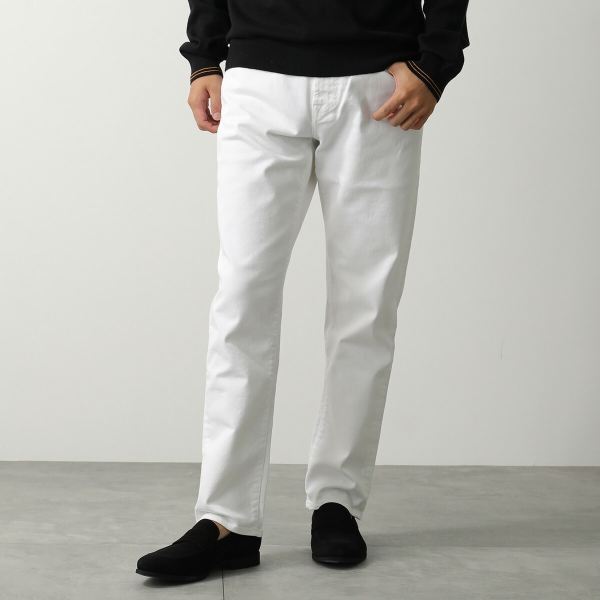 YCHAI イカイ ジーンズ PANTALONE 5 TASCHE ZIP YPU004 1DS0006 TN メンズ デニムパンツ テーパード ストレッチ 000/OTTICO