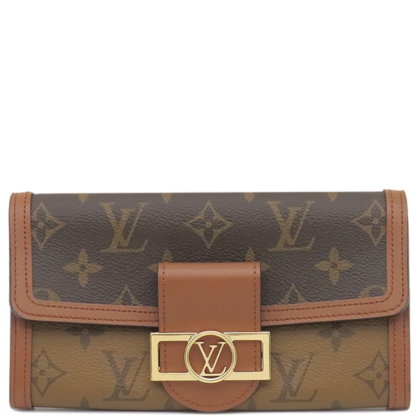 ルイヴィトン LOUIS VUITTON 長財布 ポルトフォイユ サラ ドーフィーヌ モノグラムキャンバス モノグラムリバースキャンバス モノグラム ゴールド金具 茶 M46645 RFID 【箱】
