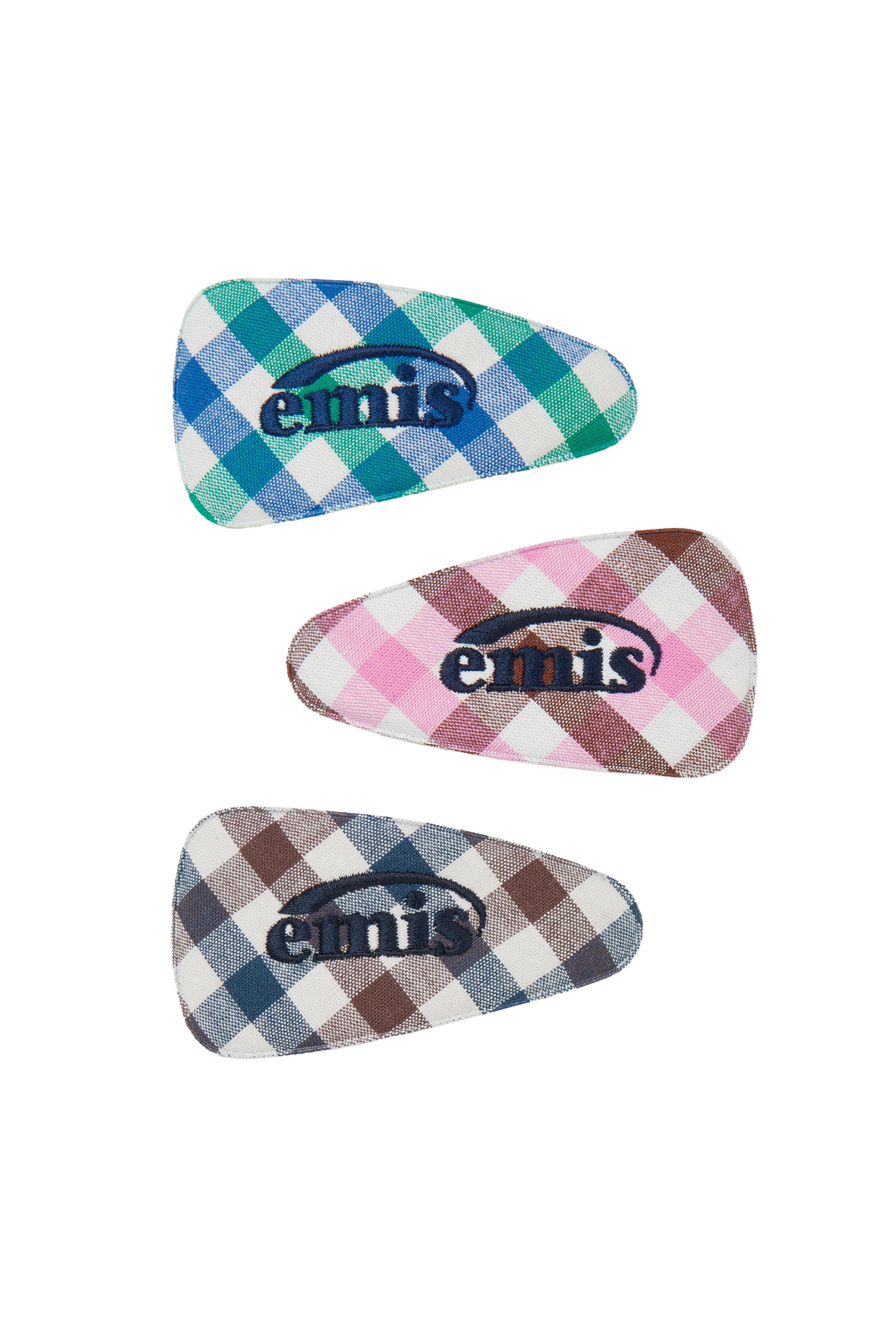 【EMIS】 BLOCK CHECK WIDE HAIRPIN : 3COLORS