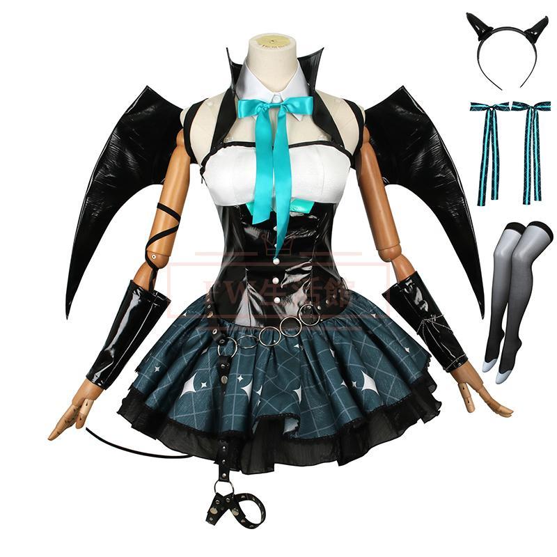 初音ミク あらいぐまラスカル 悪魔 PU革 コスプレ衣装コスチューム cosplay イベント 演出服 アニメ変装 仮装 ハロウィン
