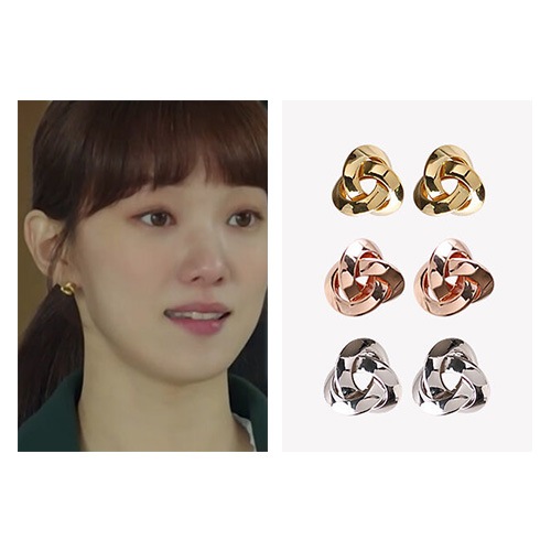 [イソンギョン/クォンジナ着用] ボールドミックスリングピアス/韓国ファッション 芸能人着用 デイリーアクセサリー 韓国アクセサリー