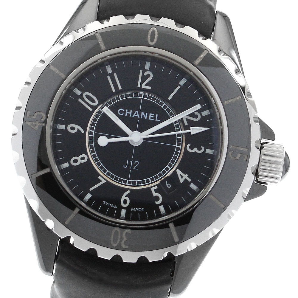 シャネル CHANEL H0680 J12 黒セラミック デイト クォーツ レディース 美品 _900744【中古】