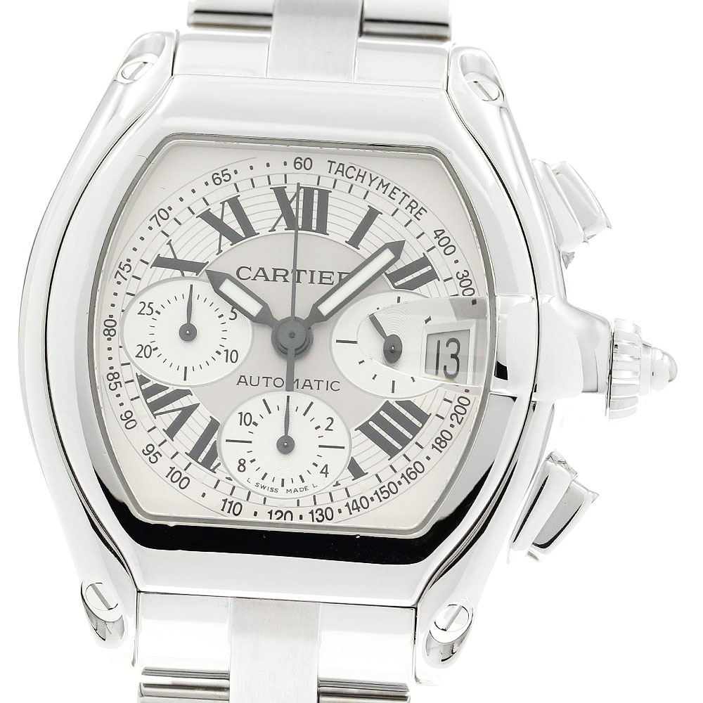 カルティエ CARTIER W62006X6 ロードスターXL デイト クロノグラフ 自動巻き メンズ _897280【中古】