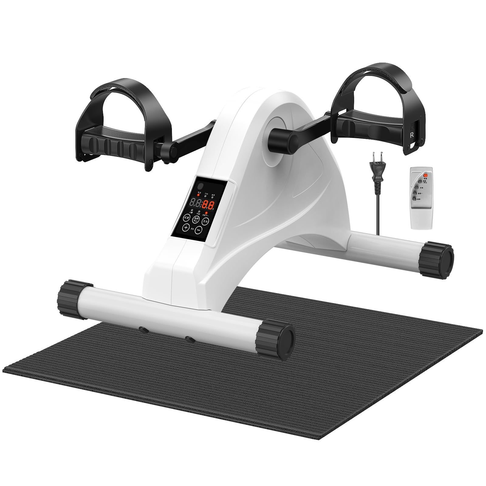 Healfith エアロバイクミニ フィットネスバイク 電動 健康器具 高齢者筋トレ 家庭用 静音 軽量 コンパクト 簡単移動 組立簡単 リモコン付き 6種類プログラム 6段階スピード