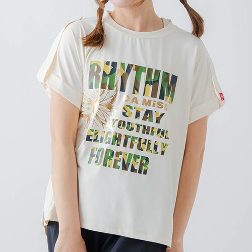 ARMYロゴＴシャツ フィットネス 半袖 ウィメンズ 1634-1621-IVO