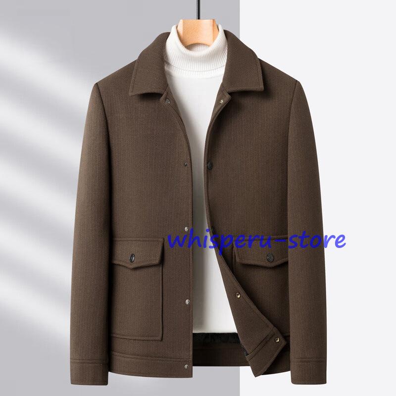 ステンカラーコート メンズ カジュアル ビジネス ジャケット 冬コート ショート ストライプ柄 アウター 40代 50代 おしゃれ