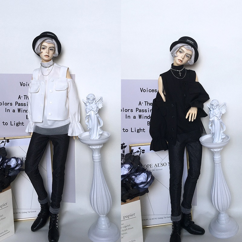 BJDドール用衣装セット ドール服 黒色 白色 『聖潔』 70cm＋/SDサイズ人形用
